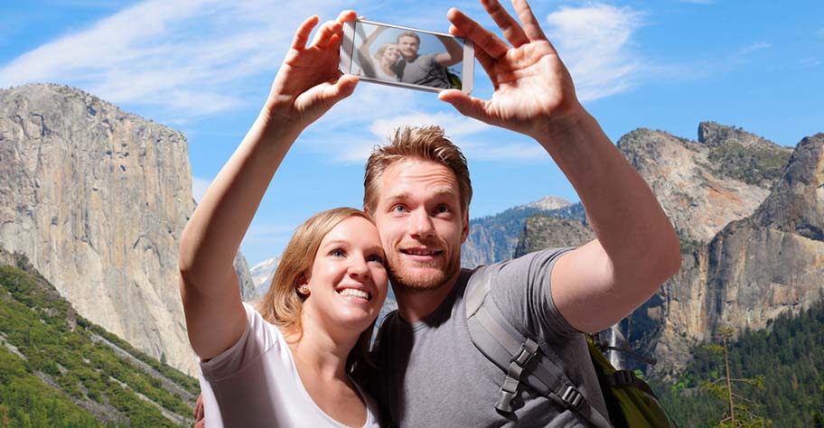 Hochzeitsreise Paar im Yosemite Nationalpark USA